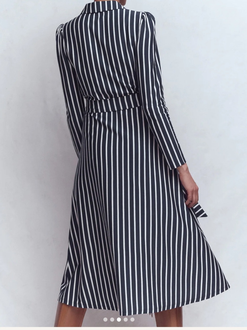 Boden Imogen Collared Jersey Dress Blue white striped long sleeve 2R - Picture 2 of 5